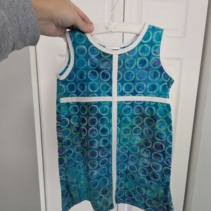 C.W.D. Kids Blue and Green Patterned Dress